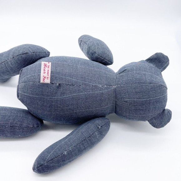 Vintage Handmade Jointed Teddy Bear Pinstripe Paisley Pattern Daddy Bear Inc Tag - Picture 5 of 12